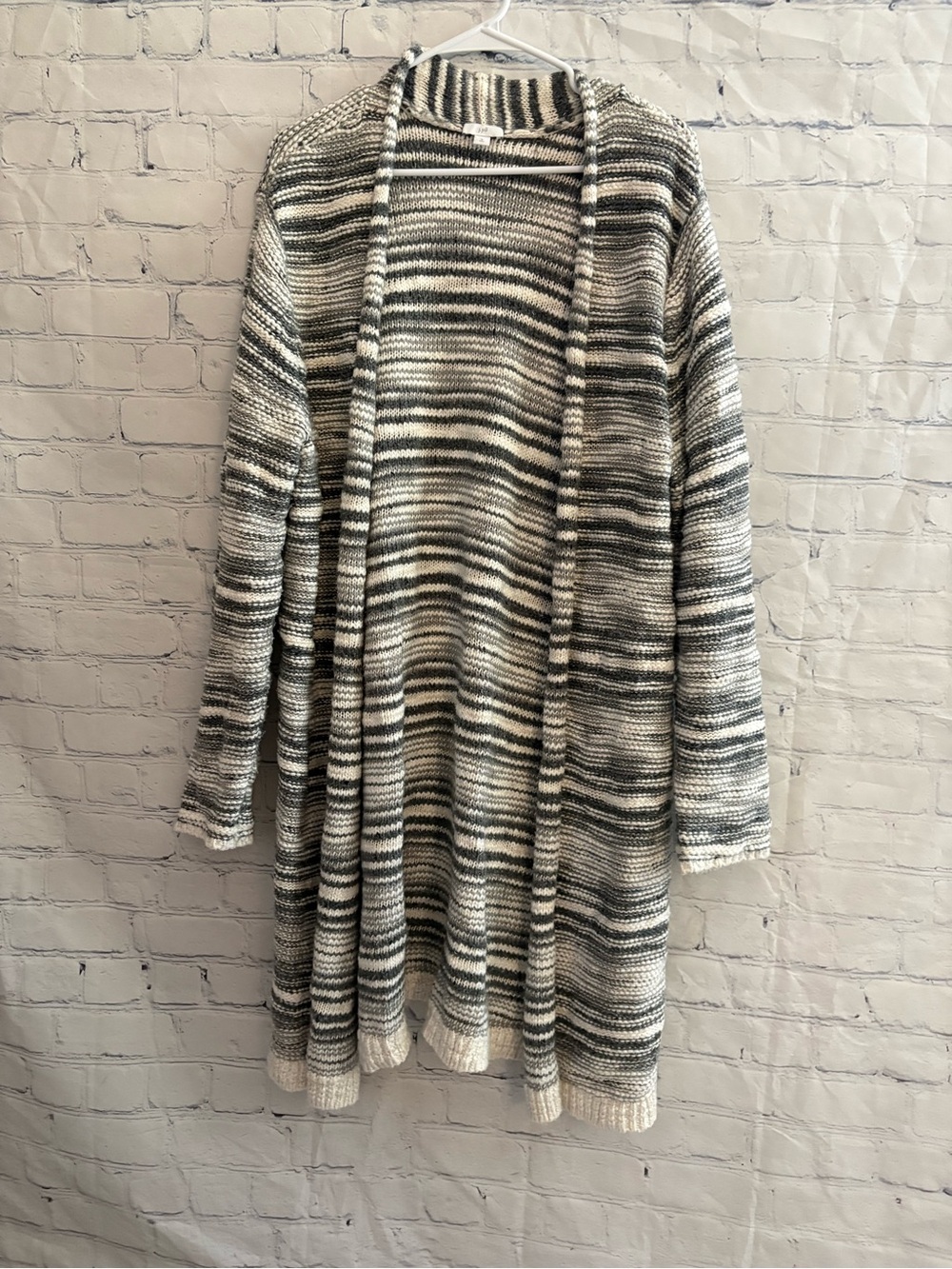J Jill open front knit cardigan gray white size xl tall